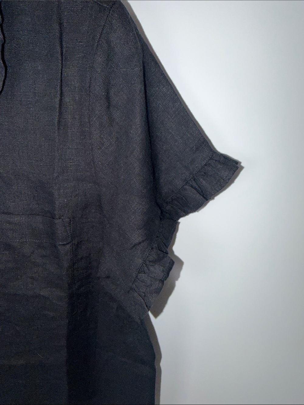 J. Crew Black Ruffle-Trim Button Front Shirt - Picture 3 of 6